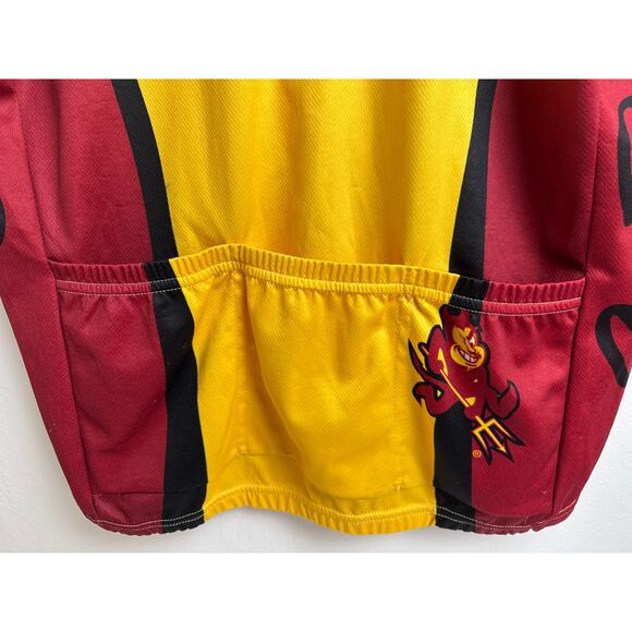 ARIZONA STATE UNIVERSITY CYCLING JERSEY YELLOW SIZE 42/XL POLY - Picture 6 of 7
